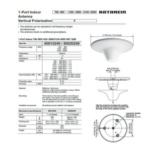 ANTENA OMNI INDOOR 790-960/1425-3800/ 5150-6000 4.3-10 360° 2dBi
