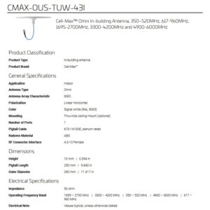 ANTENA INDOOR OMNI 350-6000MHz