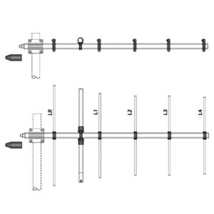 ANTENA KIERUNKOWA WY155-6N 155-175MHz 6e lem/N-F 10.5dBi
