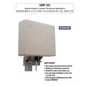 ANTENA LTE SMP-5G PANELOWA 698-960&1710-3800MHz SMA-M kabel=30cm