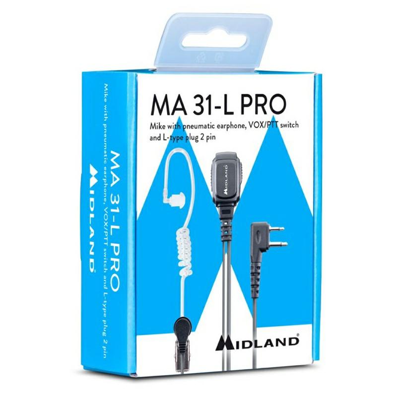 MIKROFONOSŁUCHAWKA MA31-L PRO pneumatico 2pin Midland G7Pro/G9Pro/XTseries PTT/VOX