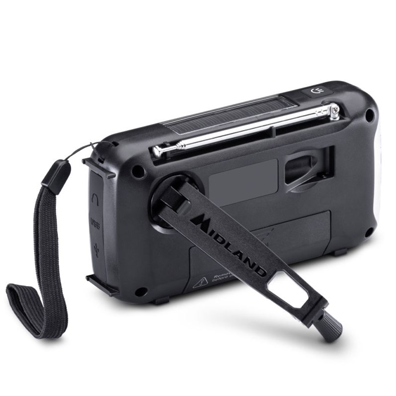 RADIO ALARMOWE MIDLAND ER100 AM/FM dynamo/solar/USB latarka 2600mAh Li-Ion