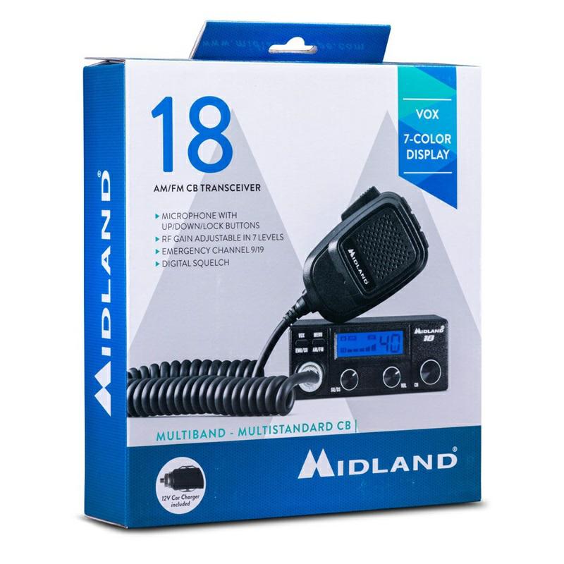 RADIO CB MIDLAND 18 AM/FM/ASQ/VOX GW