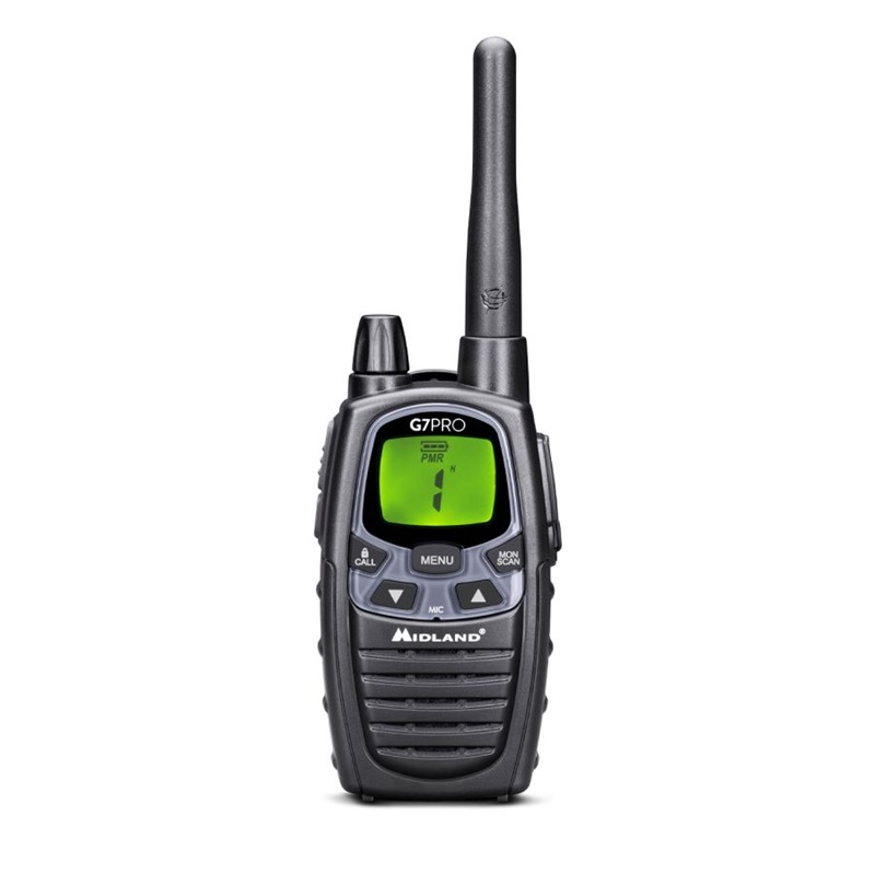 RADIO PMR MIDLAND G7-PRO Single PMR/LPD radio+ład.ścien.+4accu