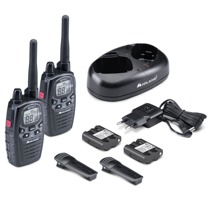 RADIO PMR MIDLAND G7-PRO Twin PMR/LPD k pl=2szt+ład.st+2xpakiet 800mAh