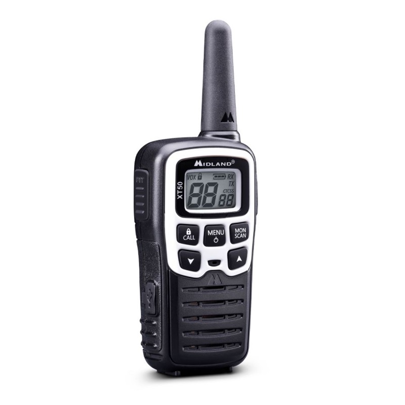 RADIO PMR MIDLAND XT50 Advanture white walizka=2radia+ładowarka+2szt. MA-21L