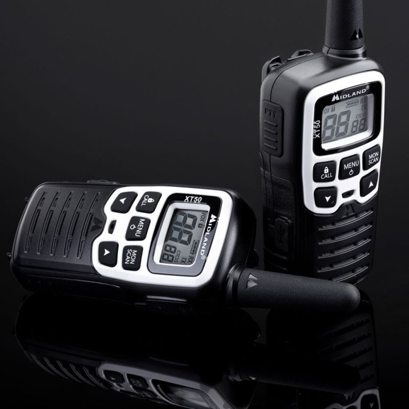 RADIO PMR MIDLAND XT50 Advanture white walizka=2radia+ładowarka+2szt. MA-21L
