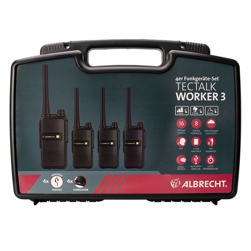 RADIO PMR TECTALK WORKER-3 walizka=4szt .+akcesoria