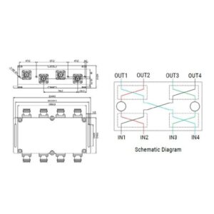 COMBINER HYBRID 4×4 698-4200MHz 500W  4.3-10F -160dBc