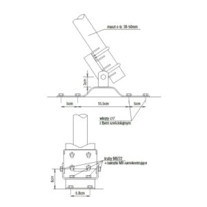 PODSTAWA RUCHOMA MF38 rury 38-50mm