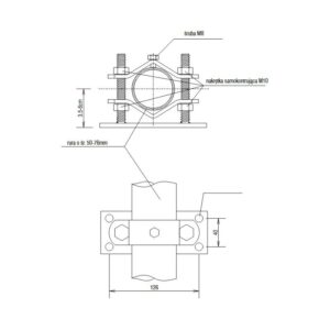UCHWYT ŚCIENNY RK5076 ze śrubą do rur  5 0-76