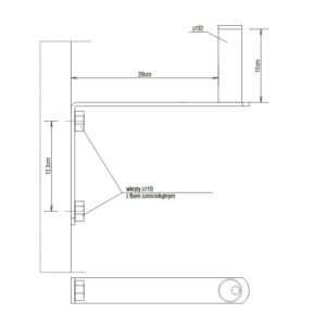 UCHWYT ŚCIENNY VF2020 32mm/20cm