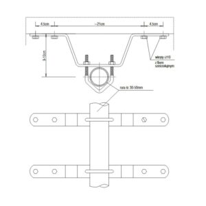 UCHWYT ŚCIENNY VF210 38-50mm/9-10cm