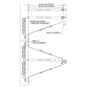 UCHWYT ŚCIENNY VF2550x2 rozsuw. 38-50mm