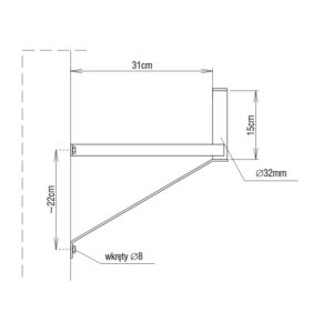 UCHWYT ŚCIENNY VF3P 32mm/31x15cm