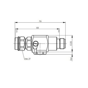 ODGROMNIK GAZOWY 75V N-F/N-M montażowy  3,8GHz kapsula w komplecie