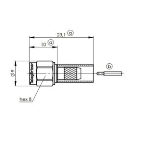 SMA-M WTYK NA RG-58/CNT195 lut/zagn Ni G1