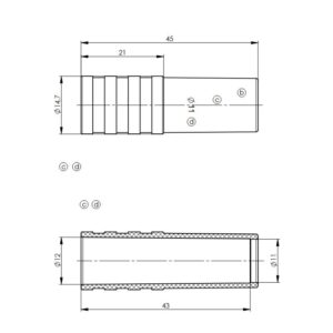 USZTYWNIENIE DO KABLA RG-214 czarne