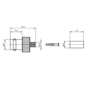 BNC-F GNIAZDO NA RG-58/CNT195 zagn/zagn G1