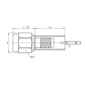 SMA-M WTYK NA RG-223/142 zagn gold G5