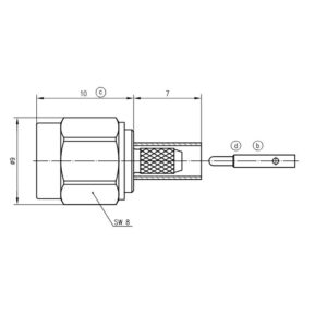 SMA-M WTYK NA RG-316 zagn/zagn