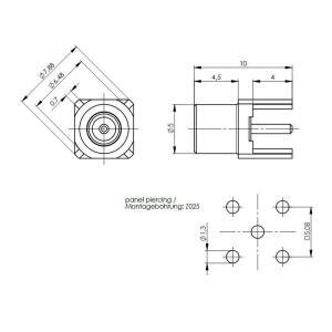 MCX-F GNIAZDO PIONOWE do płytki lut