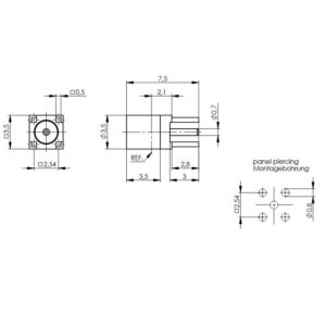 MMCX-F GNIAZDO PCB do montażu