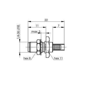 SMA-F GNIAZDO BULKHEAD  NA RG-316 G7