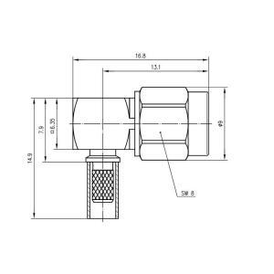 SMA-M WTYK KĄTOWY NA RG-316/174 lut/zagn G7