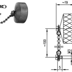 7/16 ZAŚLEPKA NA WTYK Z ŁAŃCUSZKIEM