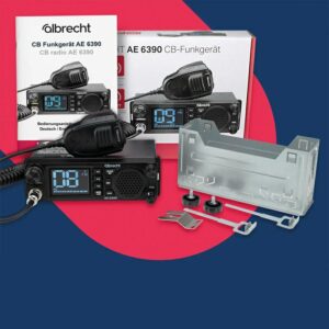 RADIO CB ALBRECHT AE-6390 VOX DIN GW  12/24V  głośnik z przodu