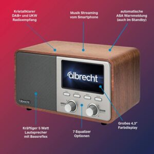 RADIO CYFROWE ALBRECHT DR 760 DAB+/FM ASA kolorowy wyświetlacz